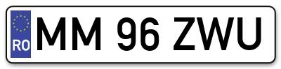 Placuta inmatriculare numar auto  MM-96-ZWU, MM 96 ZWU, MM96ZWU