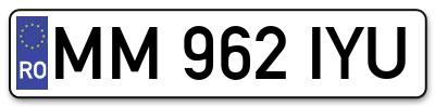 Placuta inmatriculare numar auto  MM-962-IYU, MM 962 IYU, MM962IYU
