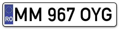 Placuta inmatriculare numar auto  MM-967-OYG, MM 967 OYG, MM967OYG