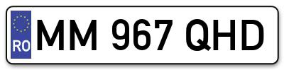 Placuta inmatriculare numar auto  MM-967-QHD, MM 967 QHD, MM967QHD