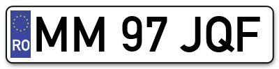 Placuta inmatriculare numar auto  MM-97-JQF, MM 97 JQF, MM97JQF