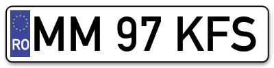 Placuta inmatriculare numar auto  MM-97-KFS, MM 97 KFS, MM97KFS