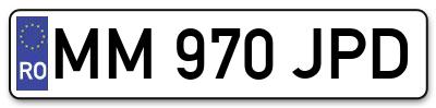 Placuta inmatriculare numar auto  MM-970-JPD, MM 970 JPD, MM970JPD
