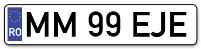 Placuta inmatriculare numar auto  MM-99-EJE, MM 99 EJE, MM99EJE