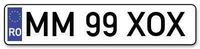 Placuta inmatriculare numar auto  MM-99-XOX, MM 99 XOX, MM99XOX