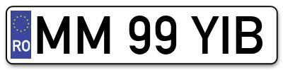 Placuta inmatriculare numar auto  MM-99-YIB, MM 99 YIB, MM99YIB