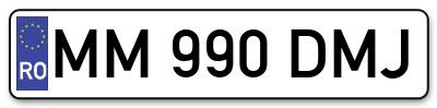 Placuta inmatriculare numar auto  MM-990-DMJ, MM 990 DMJ, MM990DMJ