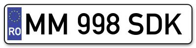Placuta inmatriculare numar auto  MM-998-SDK, MM 998 SDK, MM998SDK