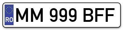 Placuta inmatriculare numar auto  MM-999-BFF, MM 999 BFF, MM999BFF
