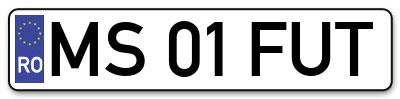 Placuta inmatriculare numar auto  MS-01-FUT, MS 01 FUT, MS01FUT