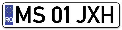 Placuta inmatriculare numar auto  MS-01-JXH, MS 01 JXH, MS01JXH