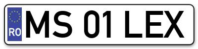 Placuta inmatriculare numar auto  MS-01-LEX, MS 01 LEX, MS01LEX