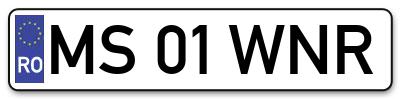 Placuta inmatriculare numar auto  MS-01-WNR, MS 01 WNR, MS01WNR