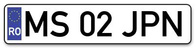 Placuta inmatriculare numar auto  MS-02-JPN, MS 02 JPN, MS02JPN