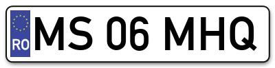 Placuta inmatriculare numar auto  MS-06-MHQ, MS 06 MHQ, MS06MHQ