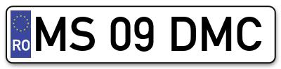 Placuta inmatriculare numar auto  MS-09-DMC, MS 09 DMC, MS09DMC