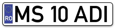 Placuta inmatriculare numar auto  MS-10-ADI, MS 10 ADI, MS10ADI