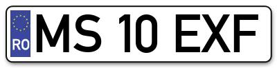 Placuta inmatriculare numar auto  MS-10-EXF, MS 10 EXF, MS10EXF