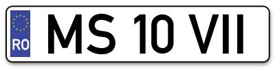 Placuta inmatriculare numar auto  MS-10-VII, MS 10 VII, MS10VII