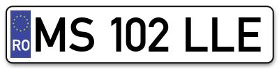 Placuta inmatriculare numar auto  MS-102-LLE, MS 102 LLE, MS102LLE