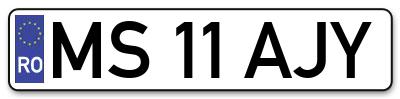 Placuta inmatriculare numar auto  MS-11-AJY, MS 11 AJY, MS11AJY