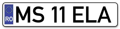 Placuta inmatriculare numar auto  MS-11-ELA, MS 11 ELA, MS11ELA