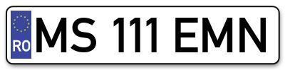 Placuta inmatriculare numar auto  MS-111-EMN, MS 111 EMN, MS111EMN
