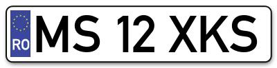 Placuta inmatriculare numar auto  MS-12-XKS, MS 12 XKS, MS12XKS