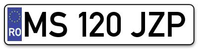 Placuta inmatriculare numar auto  MS-120-JZP, MS 120 JZP, MS120JZP