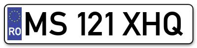 Placuta inmatriculare numar auto  MS-121-XHQ, MS 121 XHQ, MS121XHQ
