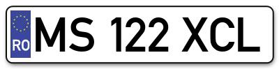 Placuta inmatriculare numar auto  MS-122-XCL, MS 122 XCL, MS122XCL