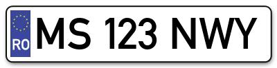 Placuta inmatriculare numar auto  MS-123-NWY, MS 123 NWY, MS123NWY