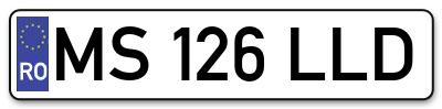 Placuta inmatriculare numar auto  MS-126-LLD, MS 126 LLD, MS126LLD