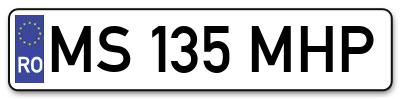 Placuta inmatriculare numar auto  MS-135-MHP, MS 135 MHP, MS135MHP