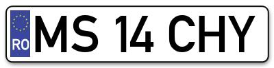 Placuta inmatriculare numar auto  MS-14-CHY, MS 14 CHY, MS14CHY