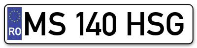 Placuta inmatriculare numar auto  MS-140-HSG, MS 140 HSG, MS140HSG