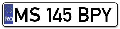 Placuta inmatriculare numar auto  MS-145-BPY, MS 145 BPY, MS145BPY