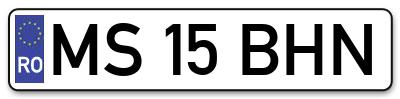 Placuta inmatriculare numar auto  MS-15-BHN, MS 15 BHN, MS15BHN