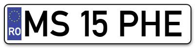 Placuta inmatriculare numar auto  MS-15-PHE, MS 15 PHE, MS15PHE