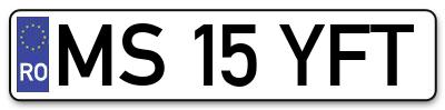 Placuta inmatriculare numar auto  MS-15-YFT, MS 15 YFT, MS15YFT