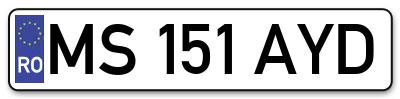 Placuta inmatriculare numar auto  MS-151-AYD, MS 151 AYD, MS151AYD