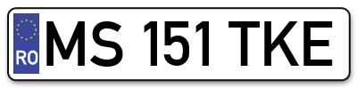 Placuta inmatriculare numar auto  MS-151-TKE, MS 151 TKE, MS151TKE