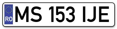 Placuta inmatriculare numar auto  MS-153-IJE, MS 153 IJE, MS153IJE