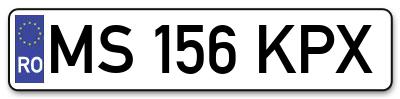 Placuta inmatriculare numar auto  MS-156-KPX, MS 156 KPX, MS156KPX