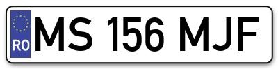 Placuta inmatriculare numar auto  MS-156-MJF, MS 156 MJF, MS156MJF