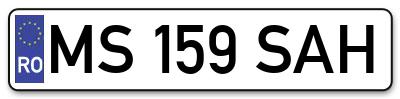 Placuta inmatriculare numar auto  MS-159-SAH, MS 159 SAH, MS159SAH