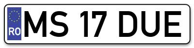 Placuta inmatriculare numar auto  MS-17-DUE, MS 17 DUE, MS17DUE