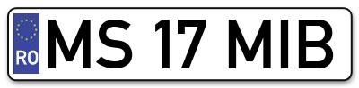Placuta inmatriculare numar auto  MS-17-MIB, MS 17 MIB, MS17MIB