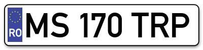 Placuta inmatriculare numar auto  MS-170-TRP, MS 170 TRP, MS170TRP