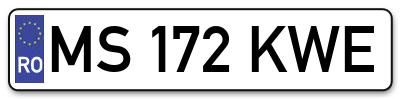 Placuta inmatriculare numar auto  MS-172-KWE, MS 172 KWE, MS172KWE